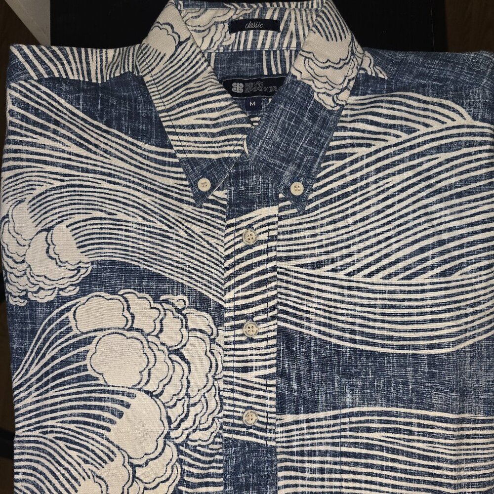 Reyn Spooner Horizon Tide Classic Pullover Shirt Dress Blue - Picture 3 of 5